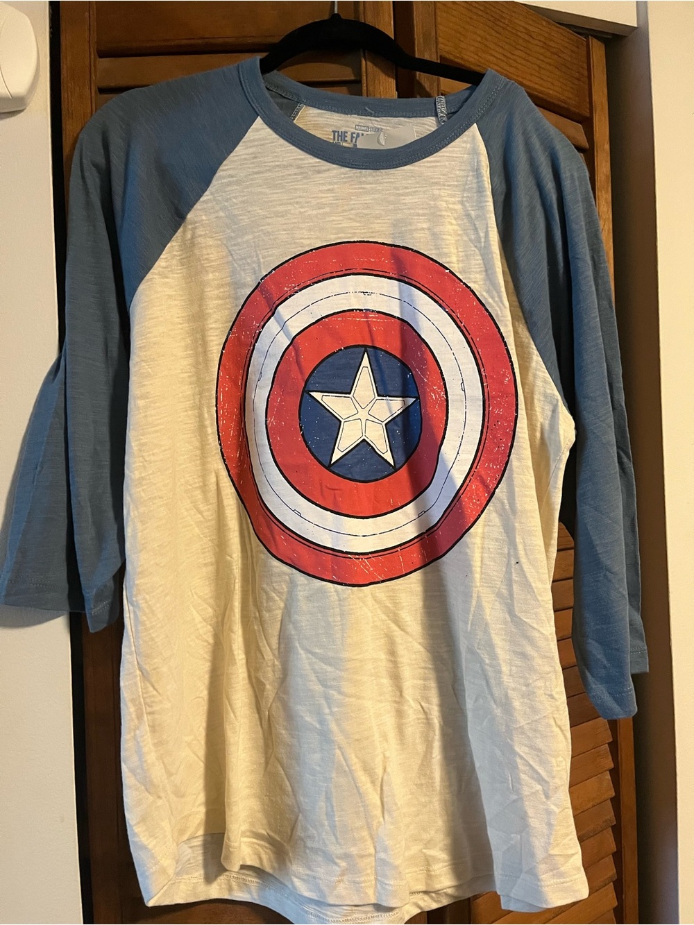 Disney Captain America Raglan Tee - Blue, Red, White